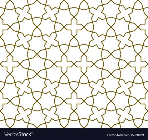 Seamless Arabic Geometric Ornament In Brown Color Vector Image