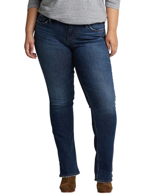 Silver Jeans Co Womens Plus Size Suki Mid Rise Slim Bootcut
