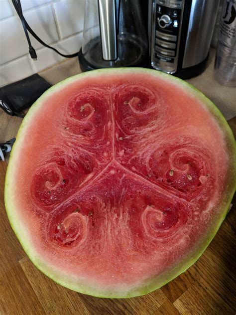 My Mom Cut Into A Bad Watermelon And It Had This Strange Pattern