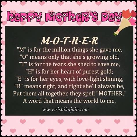 Happy Mothers Day Poems Family Greeting Card ,Quotes,Messages