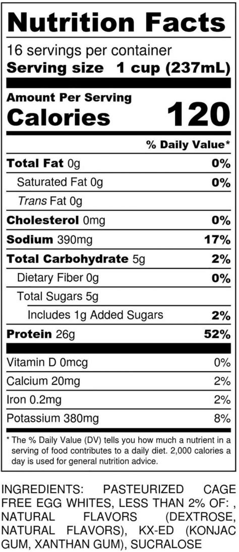 Egg White Nutrition Facts 1 Cup Besto Blog
