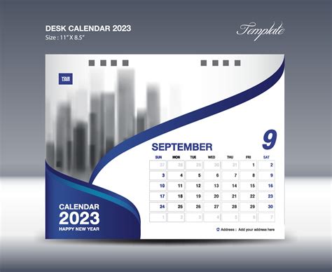 September 2023 Calendar 2023 Template Vector Desk Calendar 2023