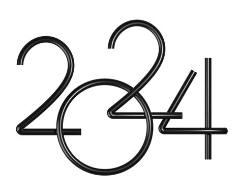 New Year 2024 Black Number 27765239 Png