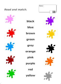 Colours vocabulary for ESL kids | Printable resources | English lessons