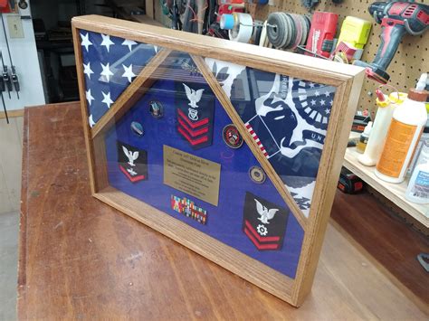 Military Retirement Shadow Box Display Case Double Flag Etsy