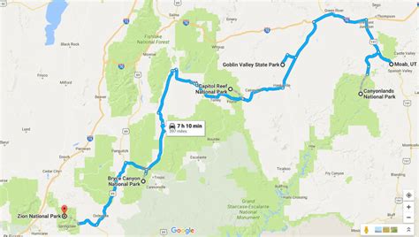 National Parks In Utah Map