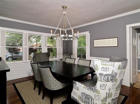 Dr003 round dining table & chairs. Gray Dining Room With Mix-and-Match Chairs | HGTV