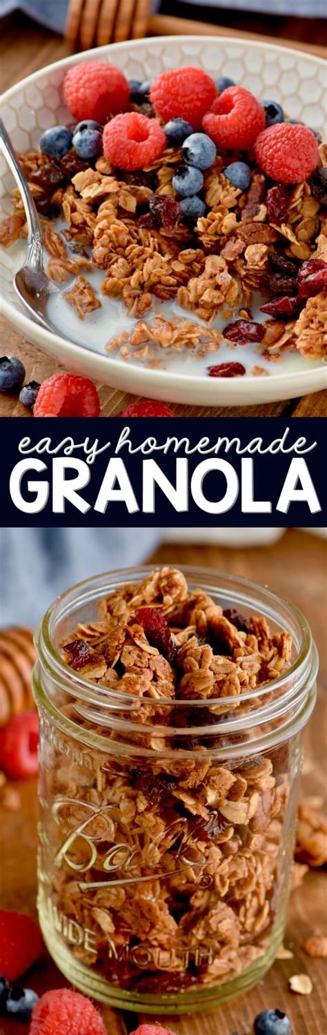 Preheat oven to 225 degrees f. This easy Homemade Granola Recipe with honey is full of ...