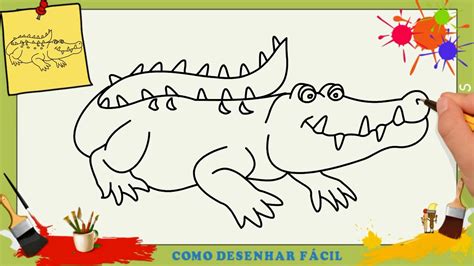 Como Desenhar Um Crocodilo Facil Passo A Passo Para Crianças E