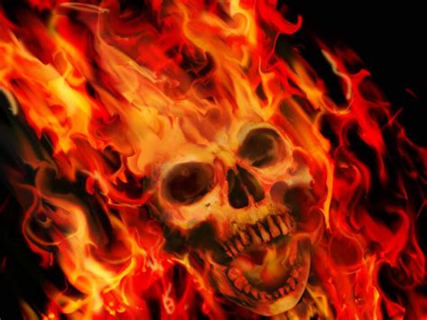 71 Flaming Skull Wallpaper On Wallpapersafari