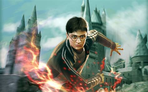Harry Potter Fantasy Adventure Witch Series Wizard Magic Poster Castle Fire Wallpaper