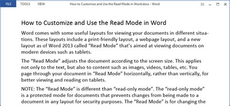 How To Customize And Use The Read Mode In Word