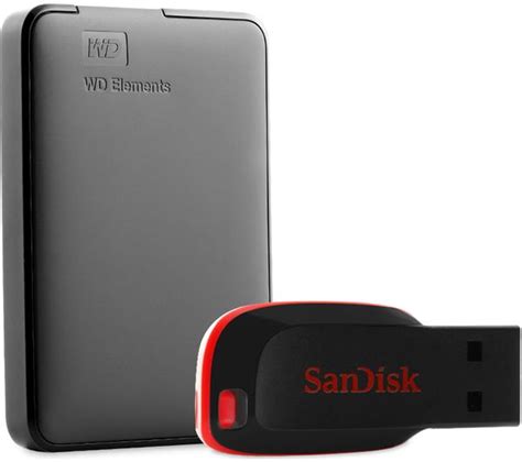 Buy Wd Elements Portable Hard Drive 1 Tb And Sandisk Cruzer Blade 16 Gb