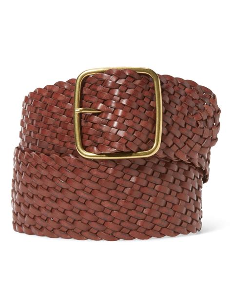 Banana Republic Wide Braided Leather Belt In Brown Lyst