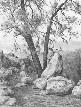 'Piute Mountain II'graphite pencil drawing by Diane Wright | Carboncillo paisaje, Claroscuro y ...