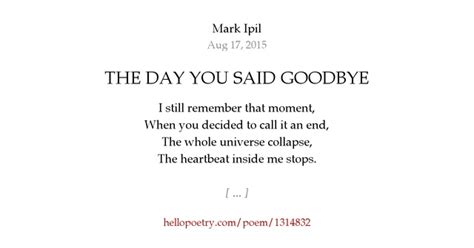 the day you said goodbye by mark ipil hello poetry