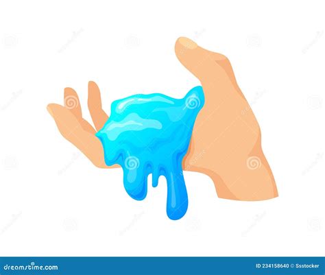 Blue Slimi Kids Play Slimes Vector Illustration Stock Vector