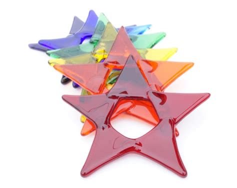 Rainbow Fused Glass Star Suncatchers Set Of 6 Fused Glass Stars Rainbow Glass Ornaments Gay