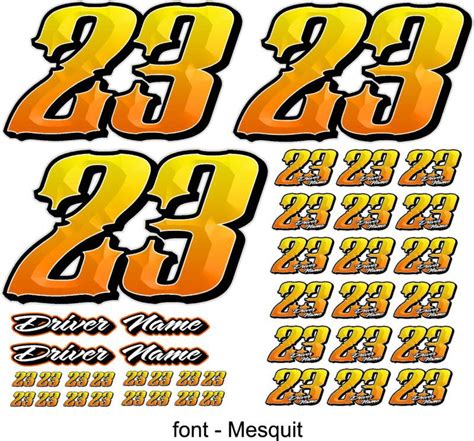 I'd love to help, and i'd love to find the font for my files too. Buy Race Car Numbers Number Kit Sprint, Modified, Sprint ...