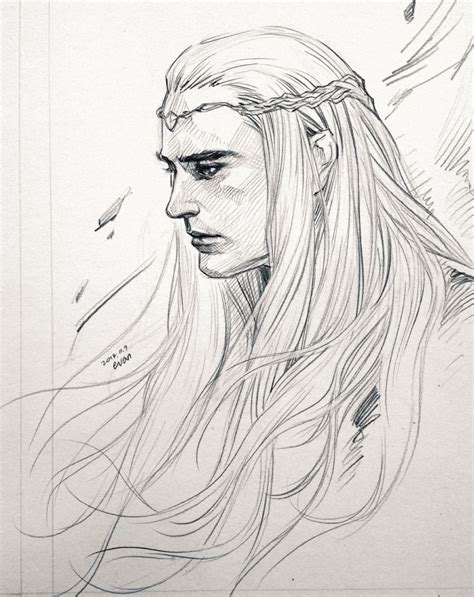 My Dwarves And Elves — First Drawing Of Battle Thranduil Elf Drawings