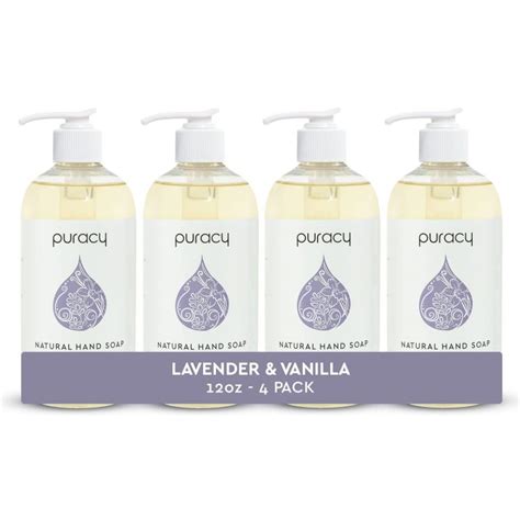 Puracy Natural Gel Lavender Vanilla Hand Soap 4 Pack