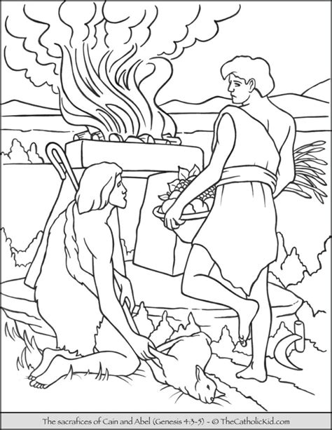 Abel offered the firstborn of his flock and god was pleased. The Catholic Kid - Catholic Coloring Pages and Games for ...