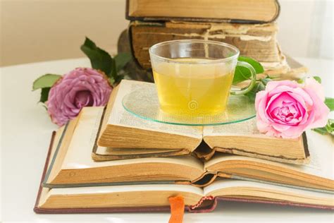Cup Of Tea With Books Stock Photo Image Of Heritage 77557014