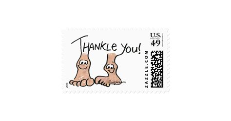 Funny Cartoon Feet Thank You Stamps Zazzle