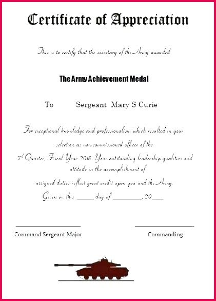 6 Army Certificate Of Promotion Template 97565 Fabtemplatez