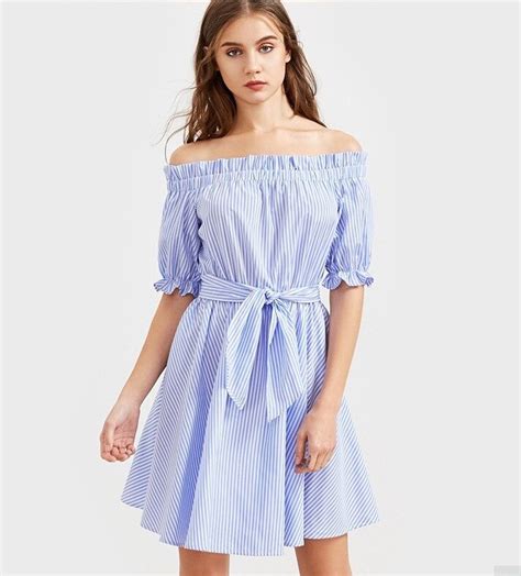 jitivr summer dress 2018 sexy elegant party club off shoulder dress blue casual vintage midi