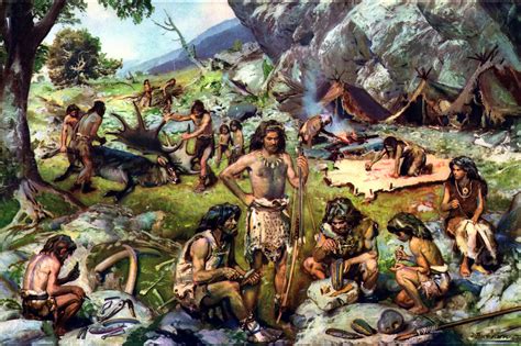 Zdenek Burian Encampment Of Late Palaeolithic Hunters Paleolithic