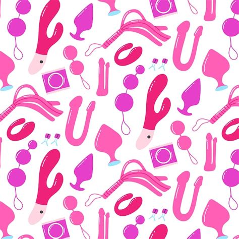 Premium Vector Seamless Pattern With Sex Toys Print For Sex Shop Pattern With Sex Toys Vector