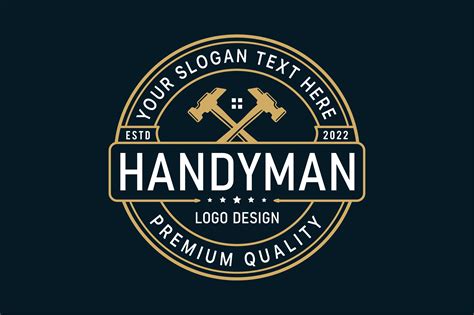 Handyman Retro Style Logo Design Vector Graphic By Bitmate Studio