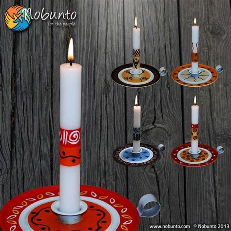 Hand Painted Metal Candleholder With A Beautiful Matching Candle