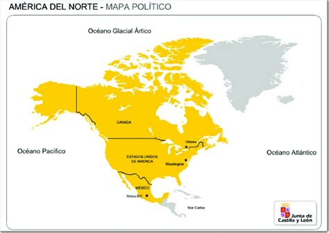 Mapa Político De América Del Norte Mapa De Países De América Del Norte