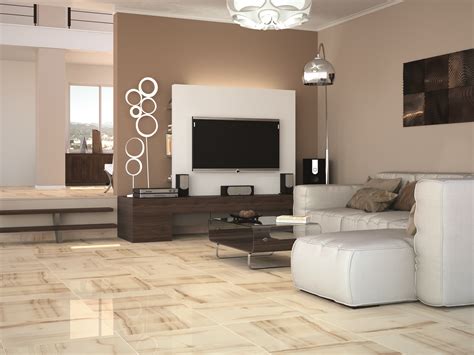 Modern Living Room With Marble Flooring Living Room Tiles Modern