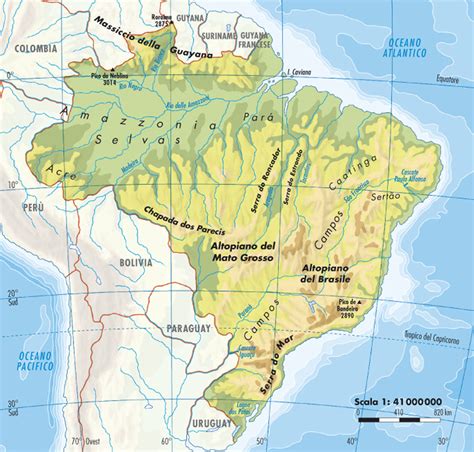 Cartina Del Brasile Fisica Cartina Geografica Mondo