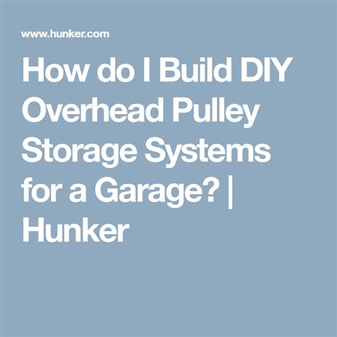 You know the type that pulls down from the ceiling. How do I Build DIY Overhead Pulley Storage Systems for a ...