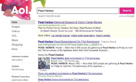 Search Engines And Remembering Pearl Harbor With Relevance