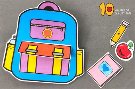 Back To School Backpack Craft 10 Minutes Of Quality Time