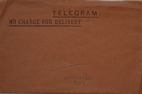 February 1st 1918 Telegram From Bernard Sladden To His Uncle Julius
