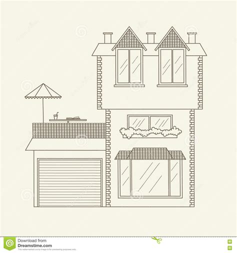 Hand drawn vector house stock vector. Illustration of icon - 79605843
