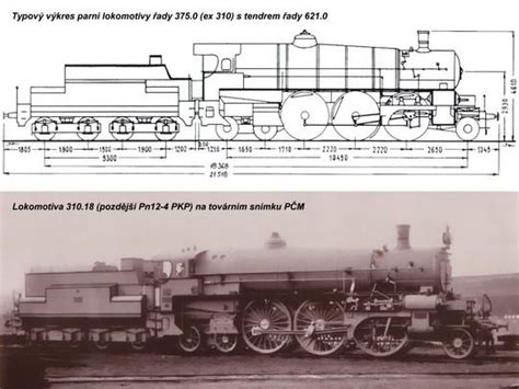 Typový Výkres Lokomotivy řady 3750 Zdroj Encyklopedie železnice