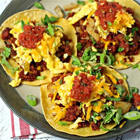Chorizo Breakfast Tacos With Potato Hash And Eggs Recipe