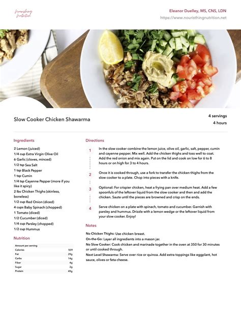 Slow Cooker October Day 21 Chicken Shawarma Eleanor Duelley