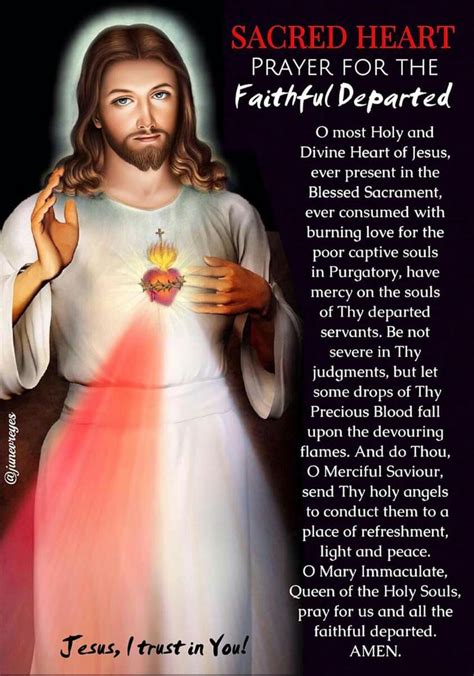 Prayer To The Sacred Heart Of Jesus For The Poor Souls In Purgatory