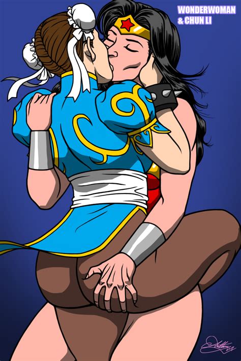 Rule 34 2girls Ass Ass Grab Capcom Chun Li Closed Eyes Dat Ass Dc Comics Kaywest Kissing Leg