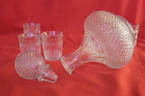 Alcohol Bottle With Cups Glass Bottle With Cups Set Glass Etsy
