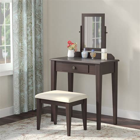 Measuring 35''l x 16''d x 54''h, makes the vanity table set a great addition to any small spaces, while. Andover Mills Mooney Vanity Set with Mirror & Reviews ...
