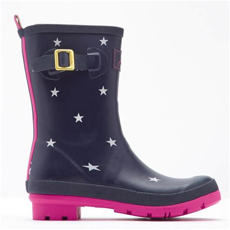 Joules Joules Molly Welly Womens Mid Rain Boots Navy Star Us 7 Eu 38